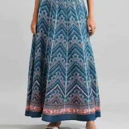 Printed Flared Maxi Skirt with Elasticated Waistband-picture-2
