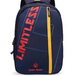 Striped Travel Back Pack with Padded Straps-image-90
