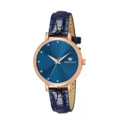 crestello Women CR-RG103-BLU Analogue Watch with Leather Strap-picture-2