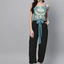 Colourblock Jumpsuit with Tie-Up-image-39