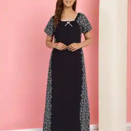 Women Floral Print Square-Neck Nightie-image-76