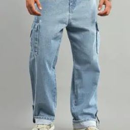 Men Oversized Cargo Pants with Flap Pockets-image-26