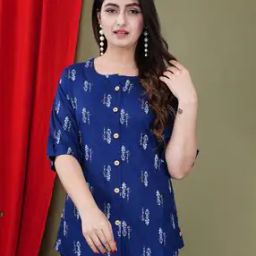Women Floral A-line Kurti-image-93