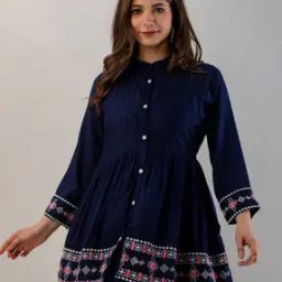 Women Regular Fit Mandarin Collar Top-26