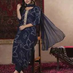 Floral Print Straight Kurta Set-image-86