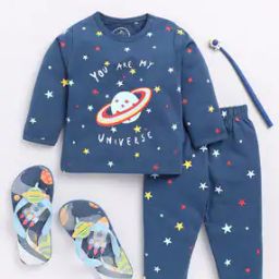 Boy Star Print Lounge Pants & T-Shirt Set-picture-25