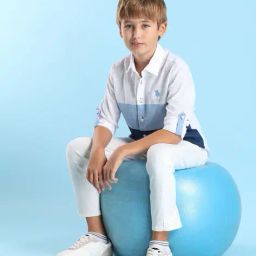 u.s. polo assn. Boys Colour-block Regular Fit Shirt image 1