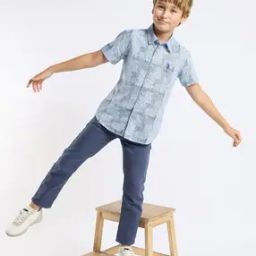 Boys Typographic Print Regular Fit Shirt-image-48