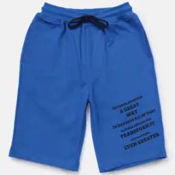 Typographic Print Flat-Front Knit Shorts-picture-2