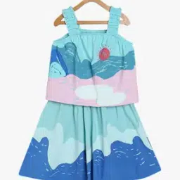 Graphic Print Top & Skirt Set-image-104