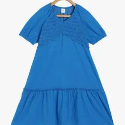 Smocked A-Line Dress-image-2