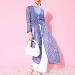 Printed Shrug with Waist Tie-Up-11