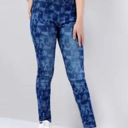 Leaf Print Slim Fit Jeggings-picture-3