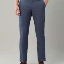 Men Flat Front Relaxed Fit Trousers-image-55