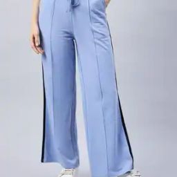 Women Flared Track Pants with Contrast Panel-image-44