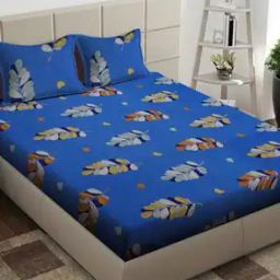 arrabi 210 TC Leaf Print King-Size Bedsheet with Pillow Covers-picture-16