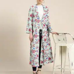 Tie-Front Floral Print Shrug-28