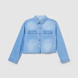 Girls Lightly-Washed Shirt-Styled Top-image-14