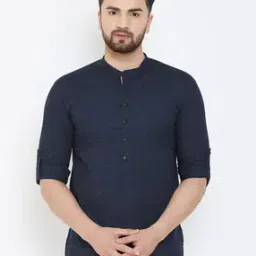 even Printed Shirt Kurta with Band Collar-picture-44