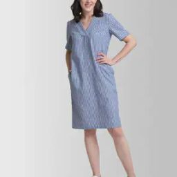 Striped A-line Dress-image-16