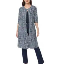 Geometric Print Long Shrug-38