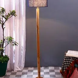 Floor Lamp with Wooden Shade-image-95