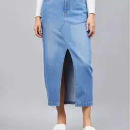 Straight Skirt with Front-Slit-image-9