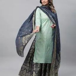 Women Floral Print Organza Dupatta-42