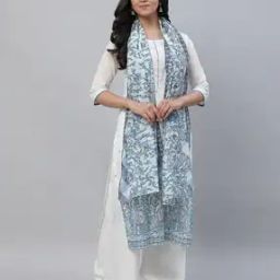 Women Floral Print Cotton Mulmul Stole-34
