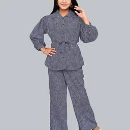 Girls Geometric Print Pants with Top-image-9