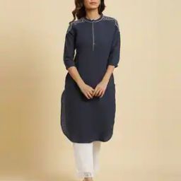 Women Thread Embroidered Straight Kurta-image-4