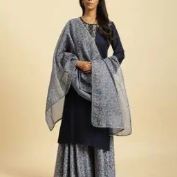 Women Floral Print Dupatta with Gotta Patti Border-picture-11