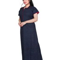 Women Floral Print Cotton Nightie-image-81