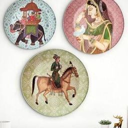 Set of 3 Artesia Royal Darbar Melamine Wall Plates-19