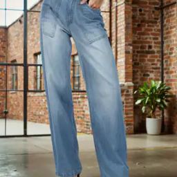 Shein Full Length Flared Fit Jeans With Pockets-image-66