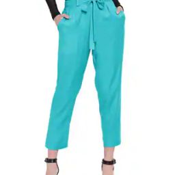 Ankle-Length Pants with Waist Tie Up-image-1