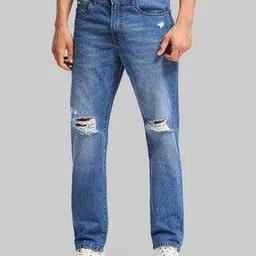 underrated club Men Mid-Wash Distressed Relaxed Jeans-picture-5