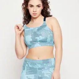 Women Medium Impact Padded Printed Sports Bra with Removable Cups-image-30