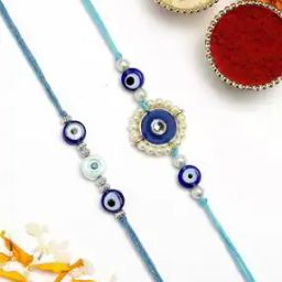 Set of 2 Men Tie-Up Rakhi Set with Roli Chawal-image-11