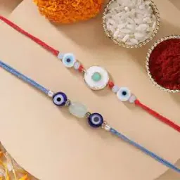 Set of 2 Men Tie-Up Rakhi Set with Roli Chawal-image-3
