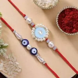 Set of 2 Men Tie-Up Rakhi Set with Roli Chawal-image-20