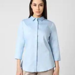 Women Regular Fit Shirt with Spread Collar-image-77