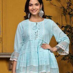 Lace Border Round-Neck Tunic-image-5