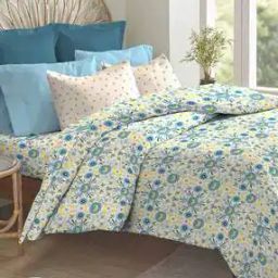 144 TC Floral Print King-Size Bedsheet with Pillow Covers-image-85