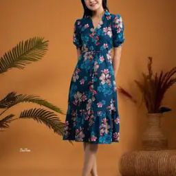 Women Floral Print Fit & Flare Dress-image-39