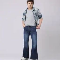 Men Bootcut Fit Dark Washed Jeans-image-28