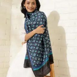 Women Printed Stole with Contrast Border-image-30