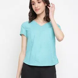 Solid Round-Neck Top-image-5