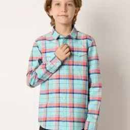 jack & jones Boy Regular Fit Checked Spread-Collar Shirt-picture-48
