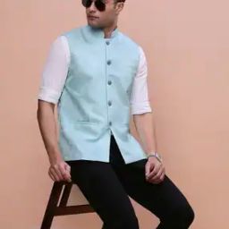 Men Woven Slim Fit Nehru Jacket-picture-35